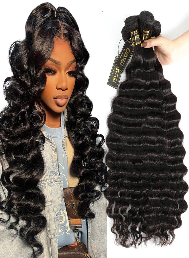 QTHAIR 18A Loose Deep Wave Bundles Human Hair 12 14 16 inch Loose Deep Curly Human Hair Bundles 100% Virgin Hair Bundles 300g Natural Color Double Weft for Black Women - Image 1